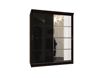 Шкаф-купе Престиж-2 бодега темный/стекло/зеркало