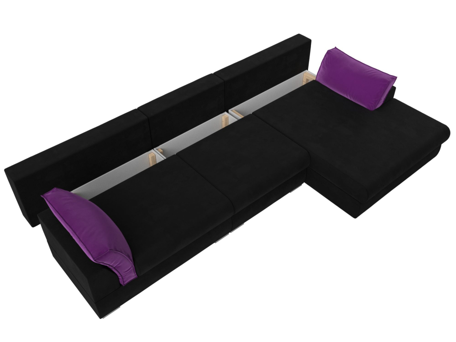 Диваны угловые в гостиную, Угловой диван Пекин Long угол правый, НПБ, микровельвет