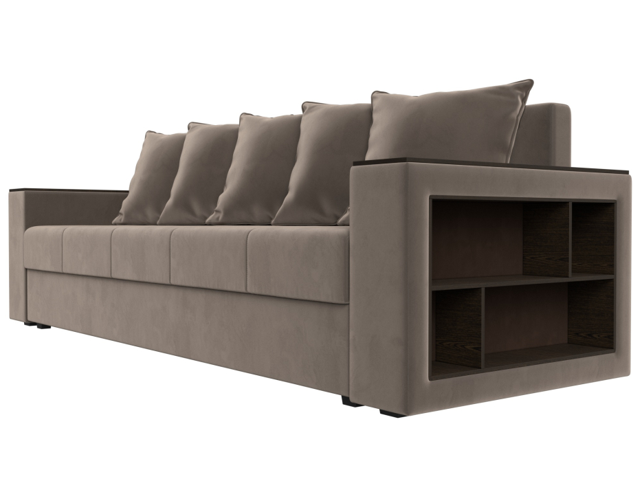 Диваны прямые, Диван прямой Дубай Лайт полки справа, велюр