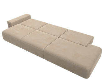 Диван прямой Лига-036 Модерн Лонг подлокотник слева, велюр