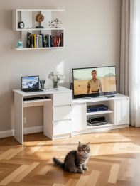 МС-6 стол ящики справа с тумбой Мори 1200-1 и полкой на 900