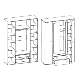 Шкаф четырехдверный Город-2 ШК-4
