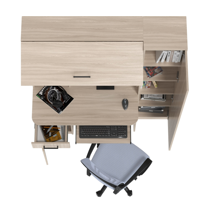 Прямые компьютерные столы, Комплект из компьютерного кресла и компьютерного стола Aльфа кресло серое