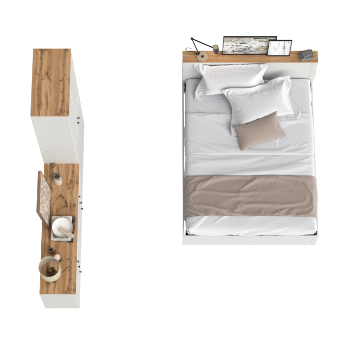 Спальные гарнитуры, Кровать с ортопедическим основанием для матраса 1600х2000 и шкаф Остин 16.307 с комодом 6-ть ящиков