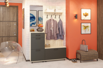 Модульная прихожая Грейс композиция 9  Ясень Асахи