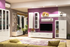 Стенки для гостиной, Модульная гостиная Грейс композиция 8  Снежный Ясень