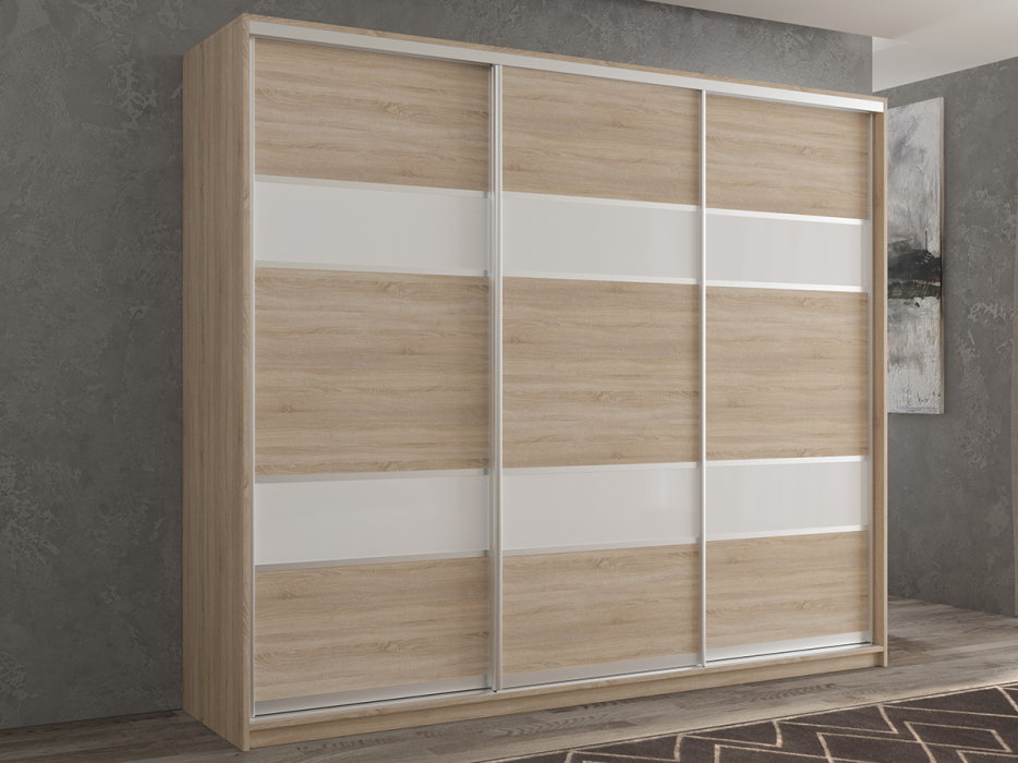 Шкафы-купе 3-х дверные, Шкаф-купе 3х дверный Кааппи 8 210х60