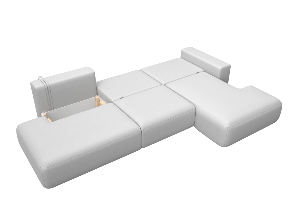 Диваны угловые в гостиную, Диван угловой Лига-036 НПБ Модерн Лонг правый угол, экокожа GRIFON 