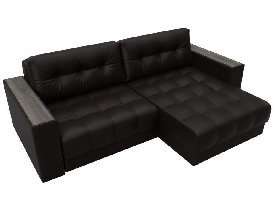 Дизайнерские диваны для гостиной, Диван угловой с декором Лига-049 НПБ, экокожа GRIFON