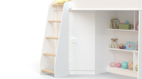 Кровать-чердак с угловым шкафом Ridgimmi 2.2