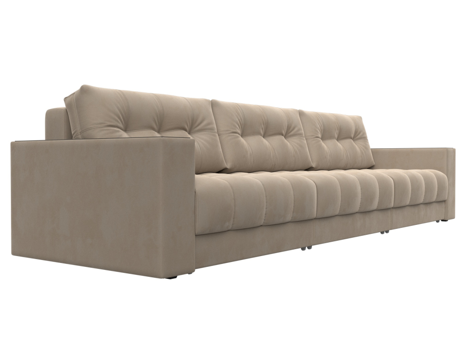 Дизайнерские диваны для гостиной, Диван прямой с декором Лига-049 НПБ Лонг, велюр SEVEN