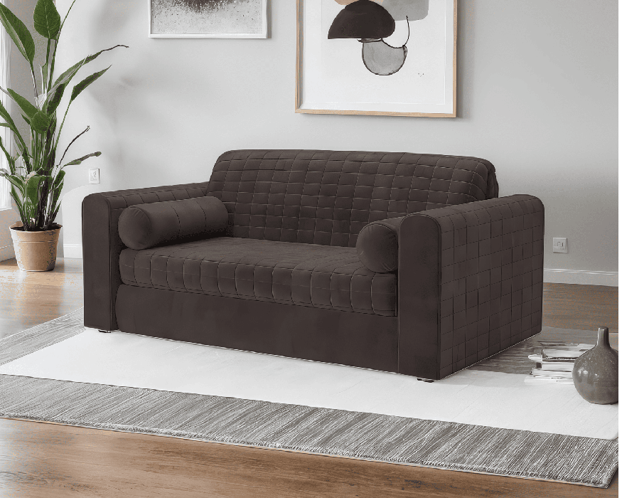 Диваны с ящиком для белья, Диван аккордеон Барон №5 НПБ 140х200 Микровелюр