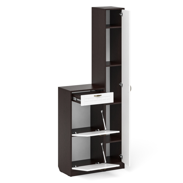 Прихожие, Тумба для обуви в прихожую с пеналом П-6 МДФ фрезеровка прованс