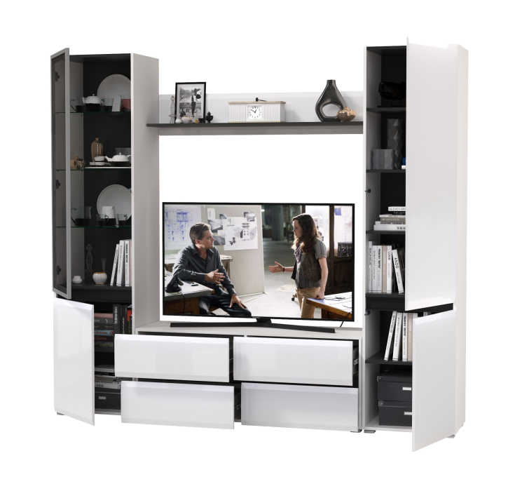 Стенки для гостиной, Стенка для гостиной со стеклом Сидней № 50