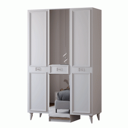 Шкаф в спальню 3х дверный Валенсия (серебро)