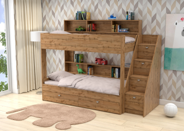 Двухъярусная кровать Golden Kids 10 дуб вотан