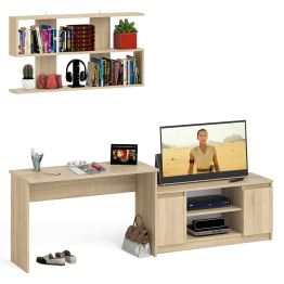 Широкая тумба Мори 1200 с письменным столом 1200.1 и полкой 