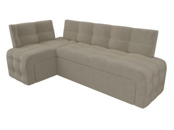 Кухонный угловой диван Люксор левый угол, микровельвет