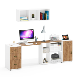 Лидер-8 комплектация мебели для детской комнаты из стола с полкой и тумбами