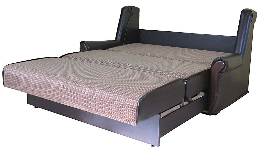 Диваны кровати со спальным местом, Диван-кровать Аккорд М 140, рогожка+иск.кожа