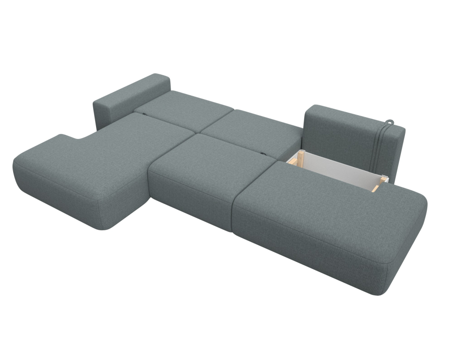 Диваны угловые в гостиную, Диван угловой Лига-036 НПБ Модерн Лонг левый угол, рогожка Амур