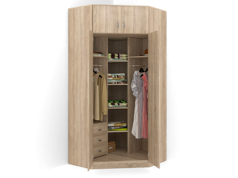 Для одежды, Шкаф распашной угловой ALISA-15 габарит 1100/1100х500/500х2400