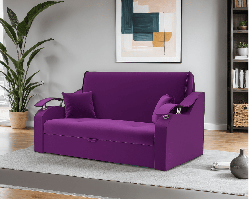 Диваны кровати со спальным местом, Диван прямой аккордеон Шарк №2 (Фиолет)