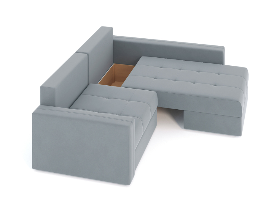 Диваны угловые в гостиную, Диван-кровать угловой Брест 2 секции еврокнижка, велюр