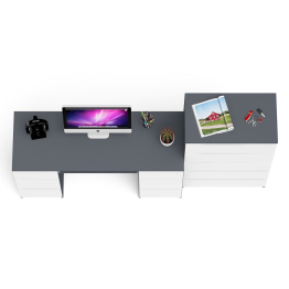 Комод высокий Мори МК700 5-ть ящиков с двухтумбовым компьютерным столом МС-2