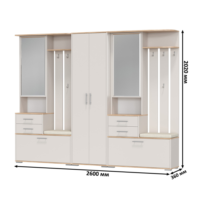Прихожие, Модульная прихожая Домино № 3
