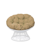 Кресла, Кресло ПАПАСАН с ротангом белое