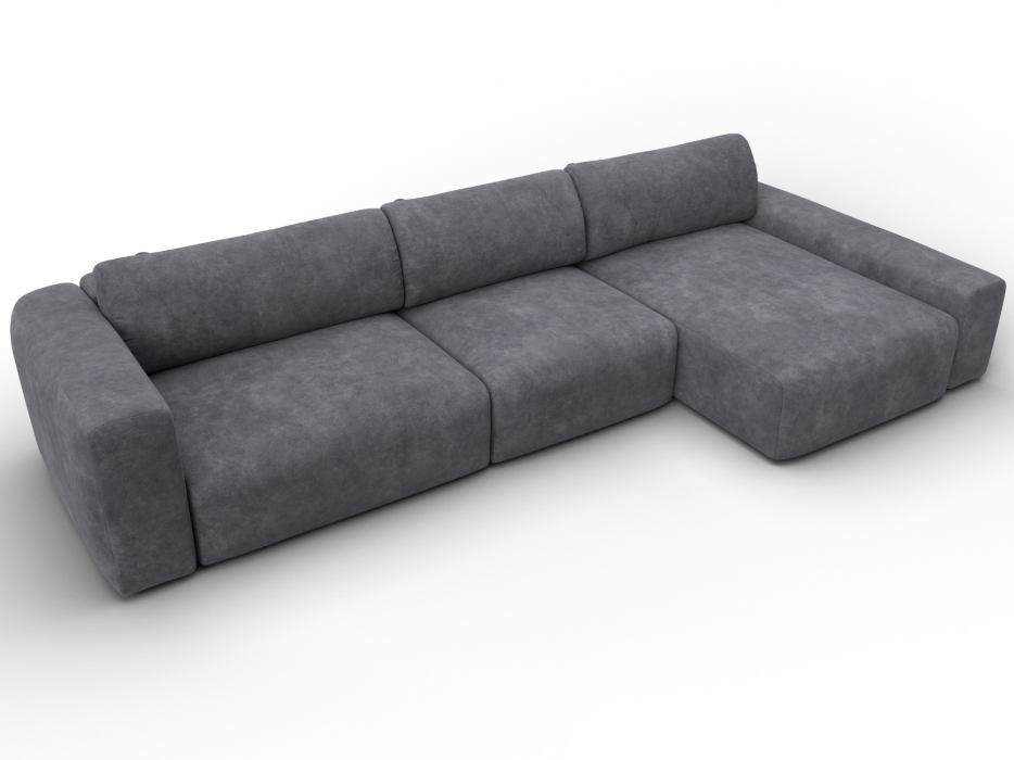 Диваны угловые в гостиную, Диван угловой Лига-066 НПБ Лонг угол правый, велюр BRUT