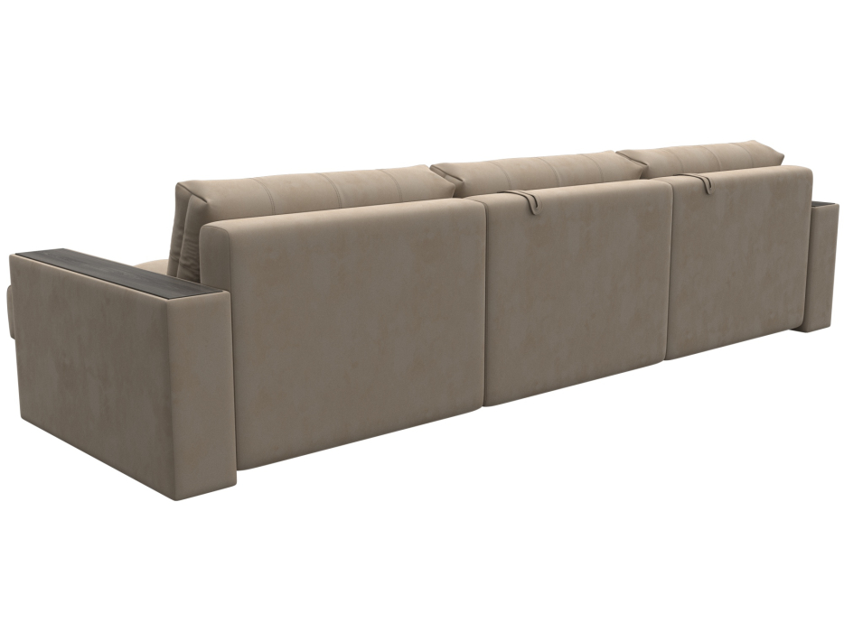 Дизайнерские диваны для гостиной, Диван угловой с декором Лига-049 НПБ Лонг, велюр SEVEN