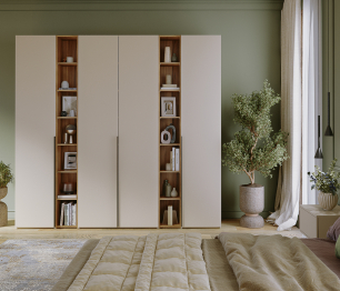 Шкаф 4-х дверный со стеллажами Лаура Компл 1, 2532