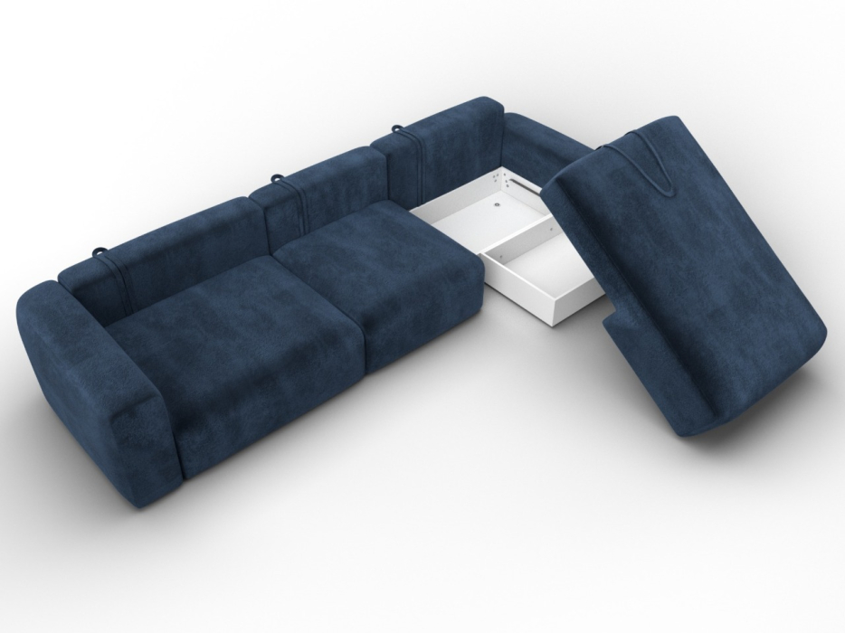 Диваны угловые в гостиную, Диван угловой Лига-066 НПБ Лонг угол правый, велюр TOWER