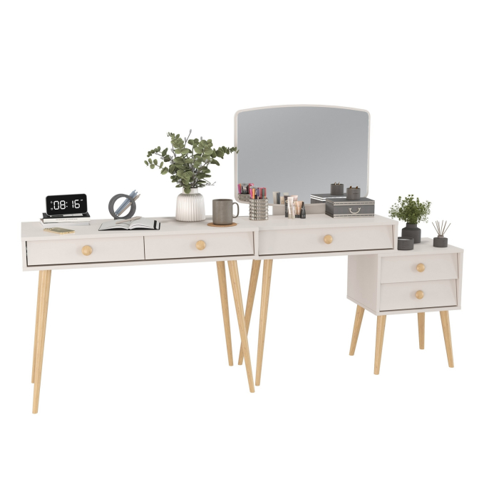 С зеркалом, Туалетный стол с зеркалом Афина и стол на ножках