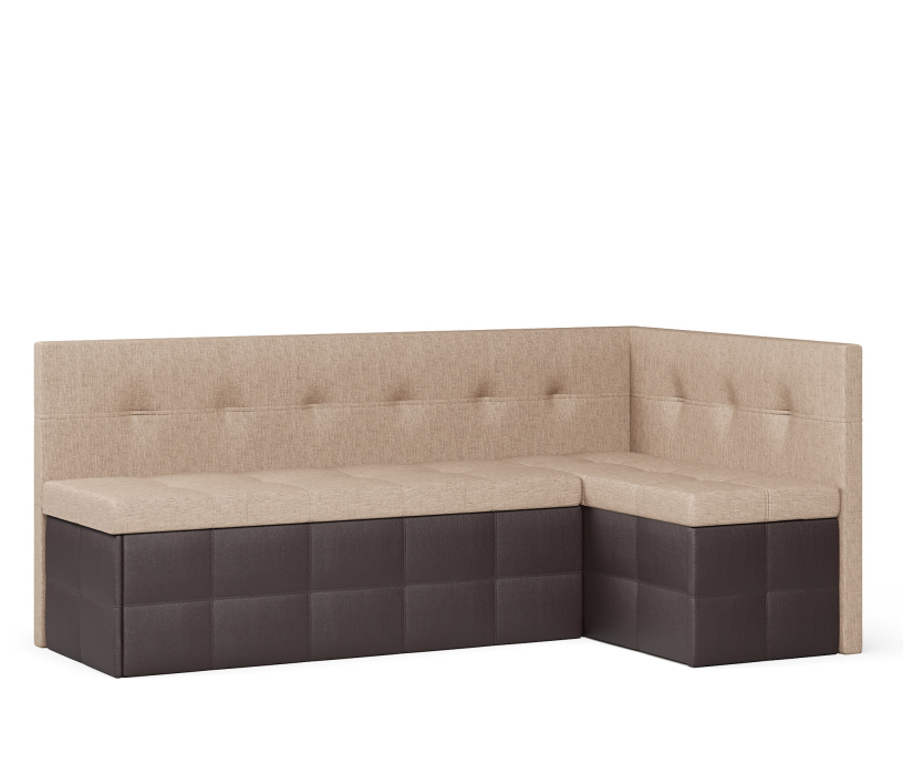 Диваны угловые кухонные, Диван кухонный угловой Домино 2 выкатной, рогожка+экокожа