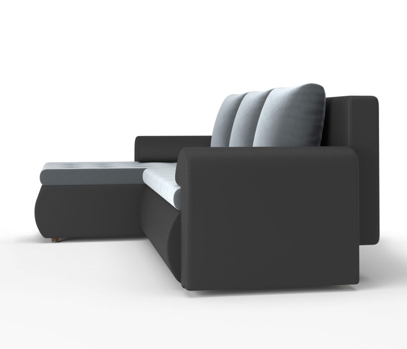 Диваны угловые в гостиную, Угловой диван Ванкувер левый, экокожа/велюр