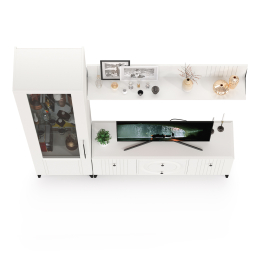 ТВ-тумба с пеналом и навесной полкой Валенсия № 55