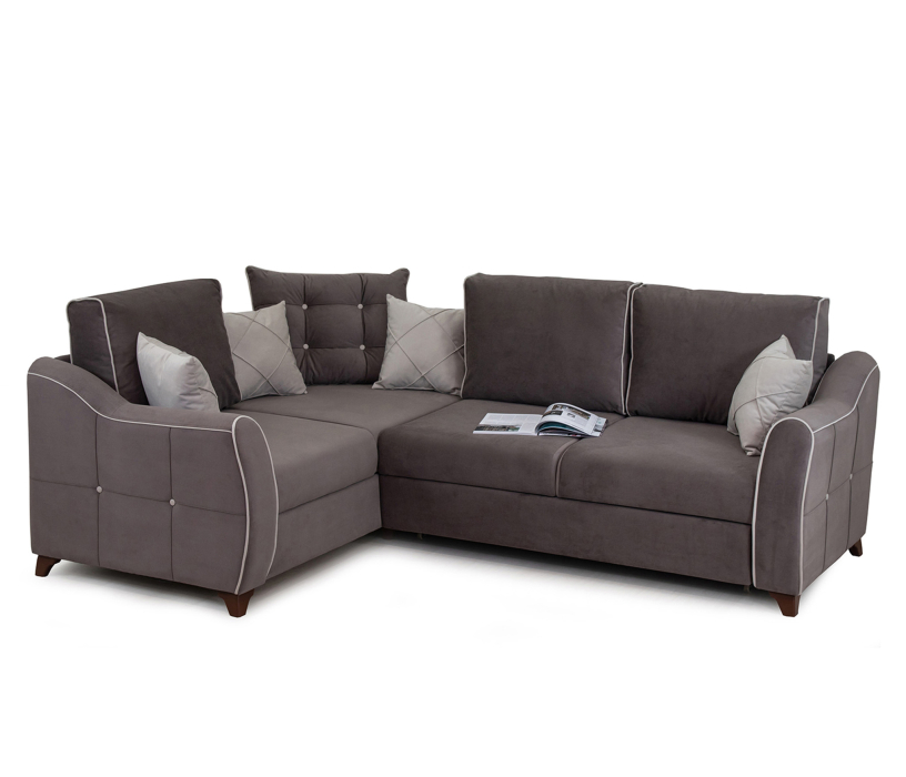 Диваны угловые в гостиную, Угловой диван Френсис, Велюр Амиго