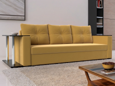 Диваны еврокнижки, Диван прямой Атланта со столом слева, микровельвет