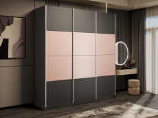 Шкафы-купе 3-х дверные, Шкаф-купе Эста 3-х дверный ДСП/Стекла пудра/Доводчик 270х66х240