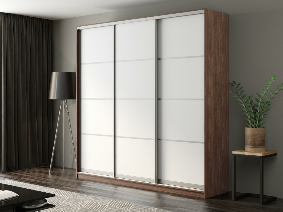 Шкафы-купе, Шкаф-купе Айсберг 250 ШАМОНИ ТЕМНЫЙ (белый/глухой)