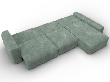 Диван угловой Лига-066 НПБ Лонг угол правый, велюр BRUT