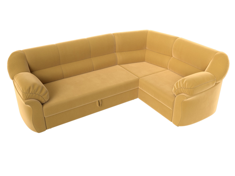 Диваны угловые в гостиную, Диван угловой Карнелла правый угол, микровельвет