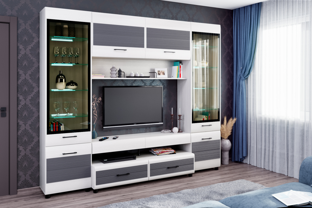 Стенки для гостиной, Модульная гостиная Камелия композиция 11