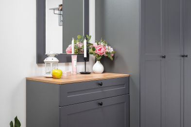 Шкаф-пенал с обувницей и зеркалом Остин