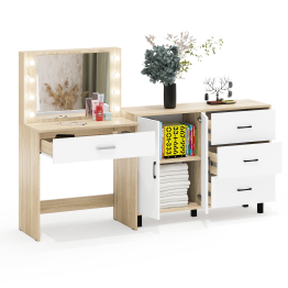 Столик туалетный с подсветкой СТ-4 и комод-тумба с ящиками 123-1204