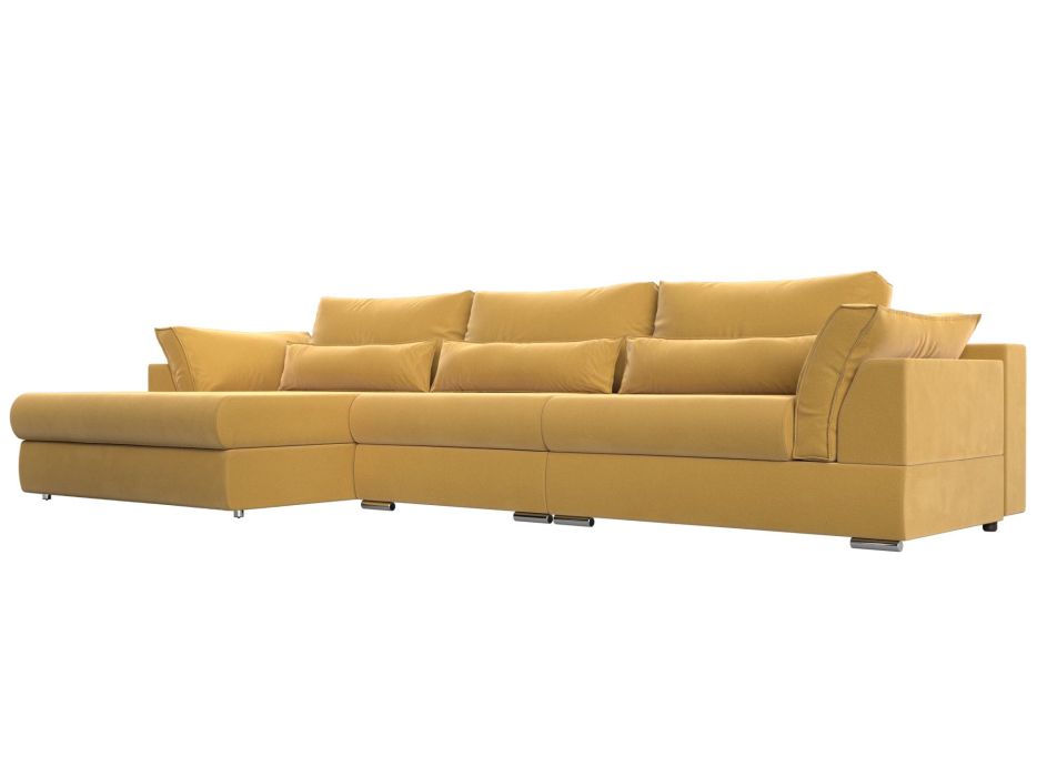 Диваны угловые в гостиную, Угловой диван Пекин Long угол левый, НПБ, микровельвет