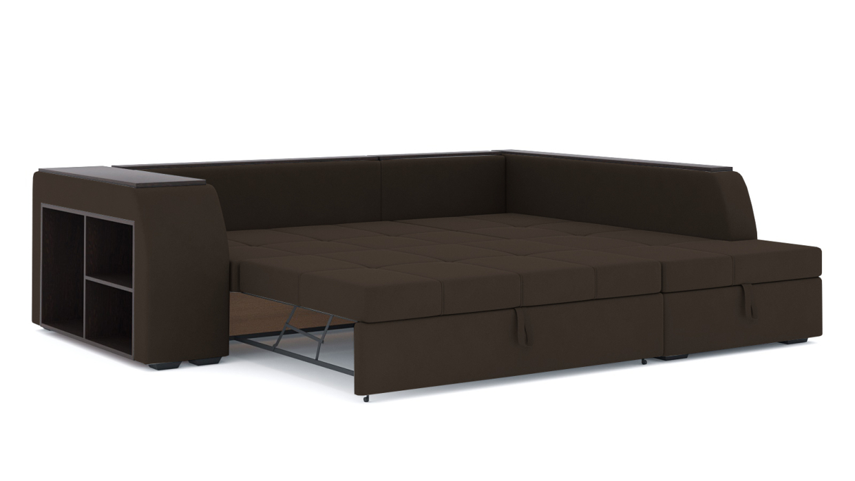 Диваны угловые в гостиную, Диван-кровать угловой Брюссель дельфин, велюр